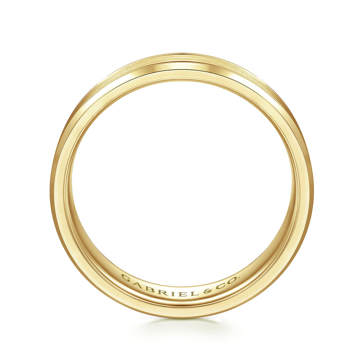 14K Yellow Gold 6mm - Men&#39;s Wedding Band in Satin Finish