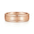 14K Rose Gold 6mm - Satin Polish Center and Milgrain Edge Men's Wedding Band