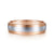 14K White-Rose Gold 6mm - Two Tone Men's Wedding Band in Satin Finish