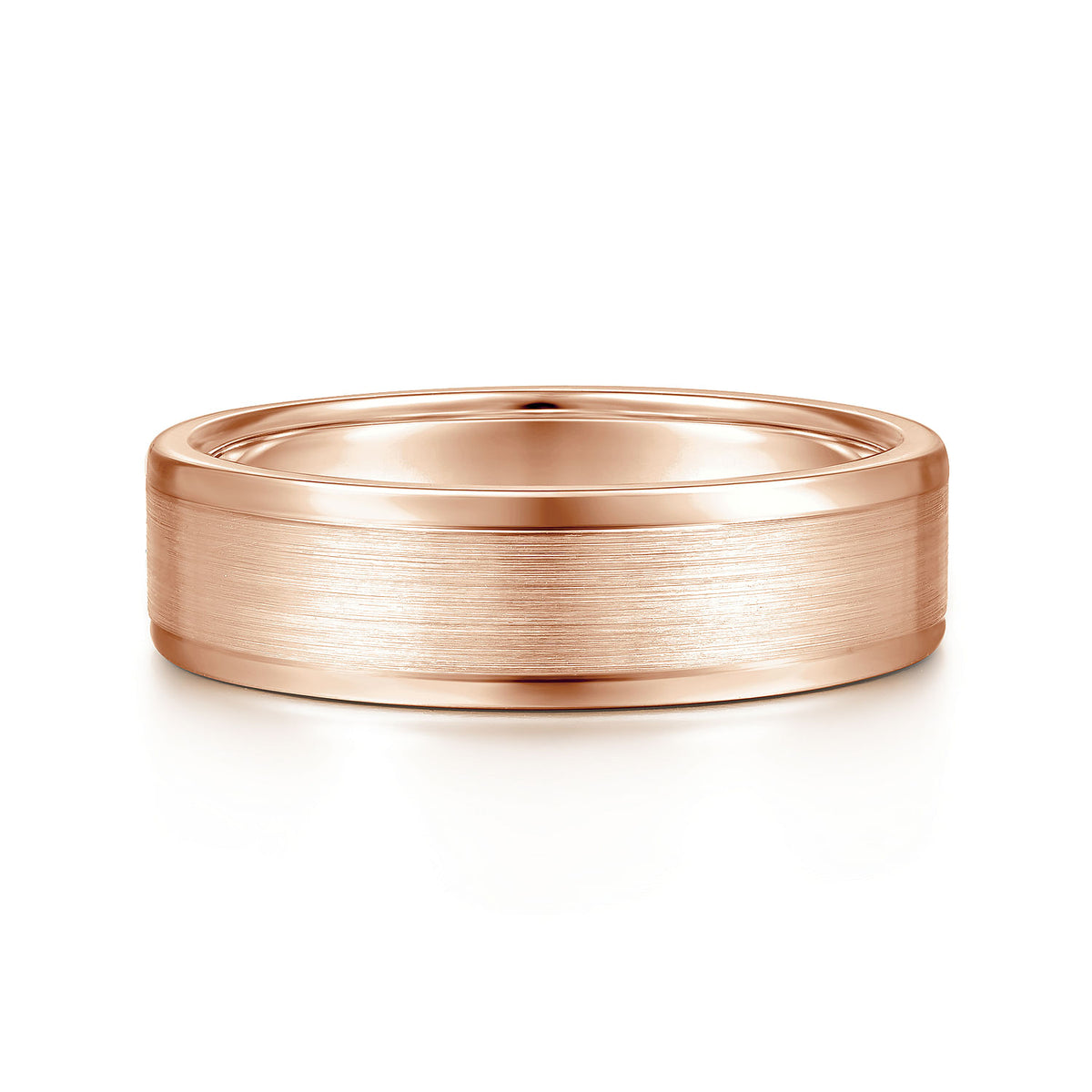 14K Rose Gold 6mm - Men&#39;s Wedding Band in Satin Finish