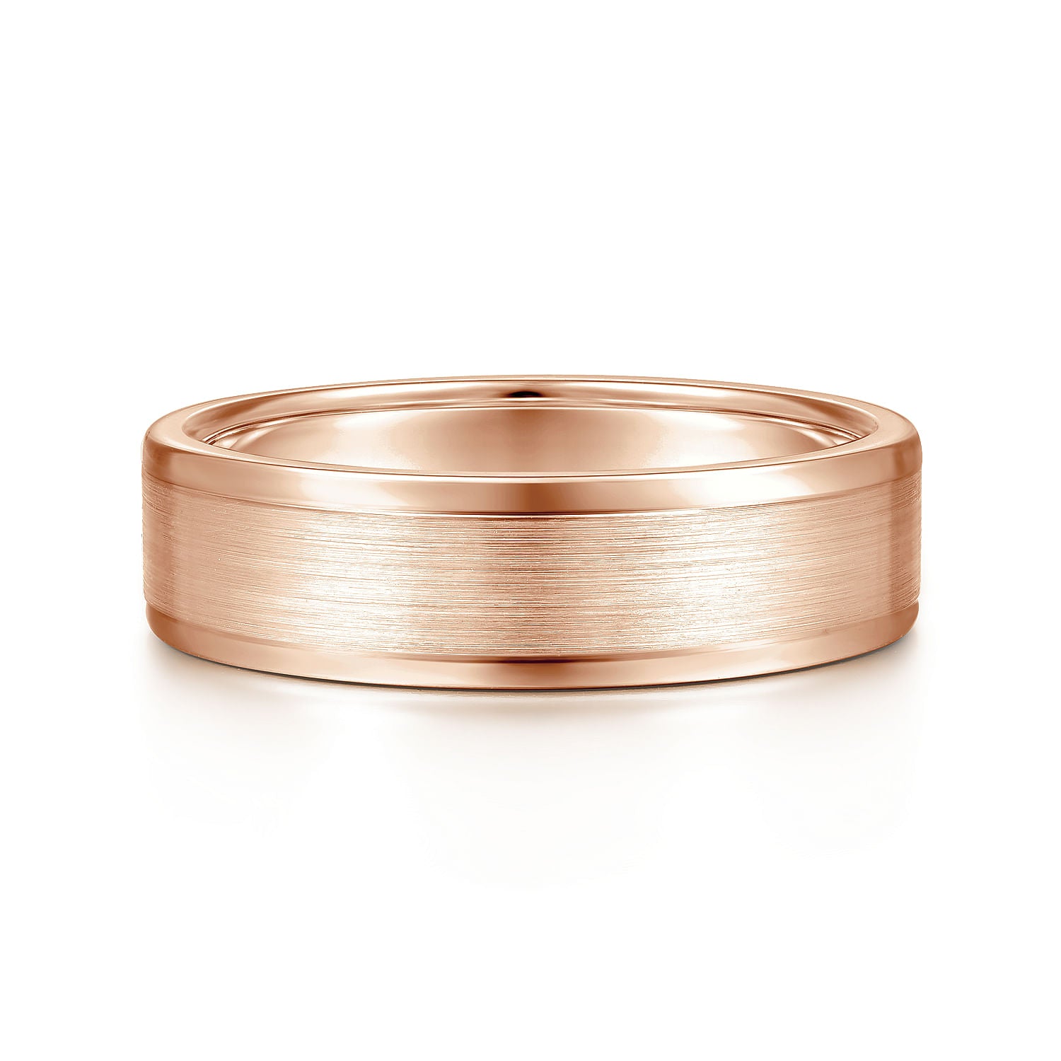 14K Rose Gold 6mm - Men's Wedding Band in Satin Finish