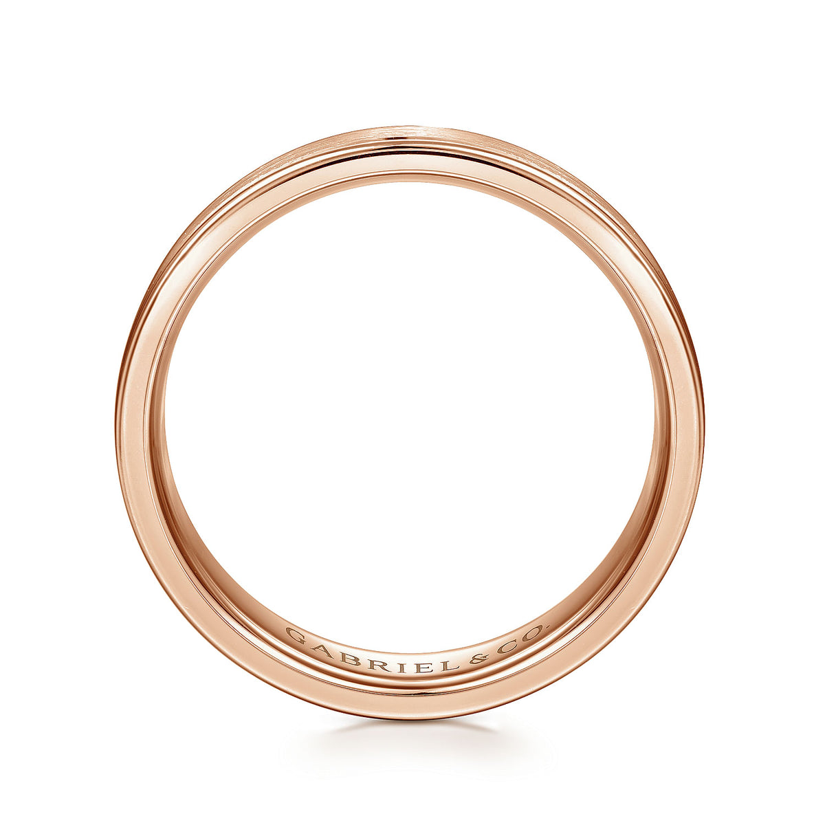 14K Rose Gold 6mm - Men&#39;s Wedding Band in Satin Finish