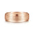 14K Rose Gold 7mm - Beveled Edge Men's Wedding Band in Horizontal Brush Finish