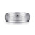 14K White Gold 7mm - Beveled Edge Men's Wedding Band in Horizontal Brush Finish