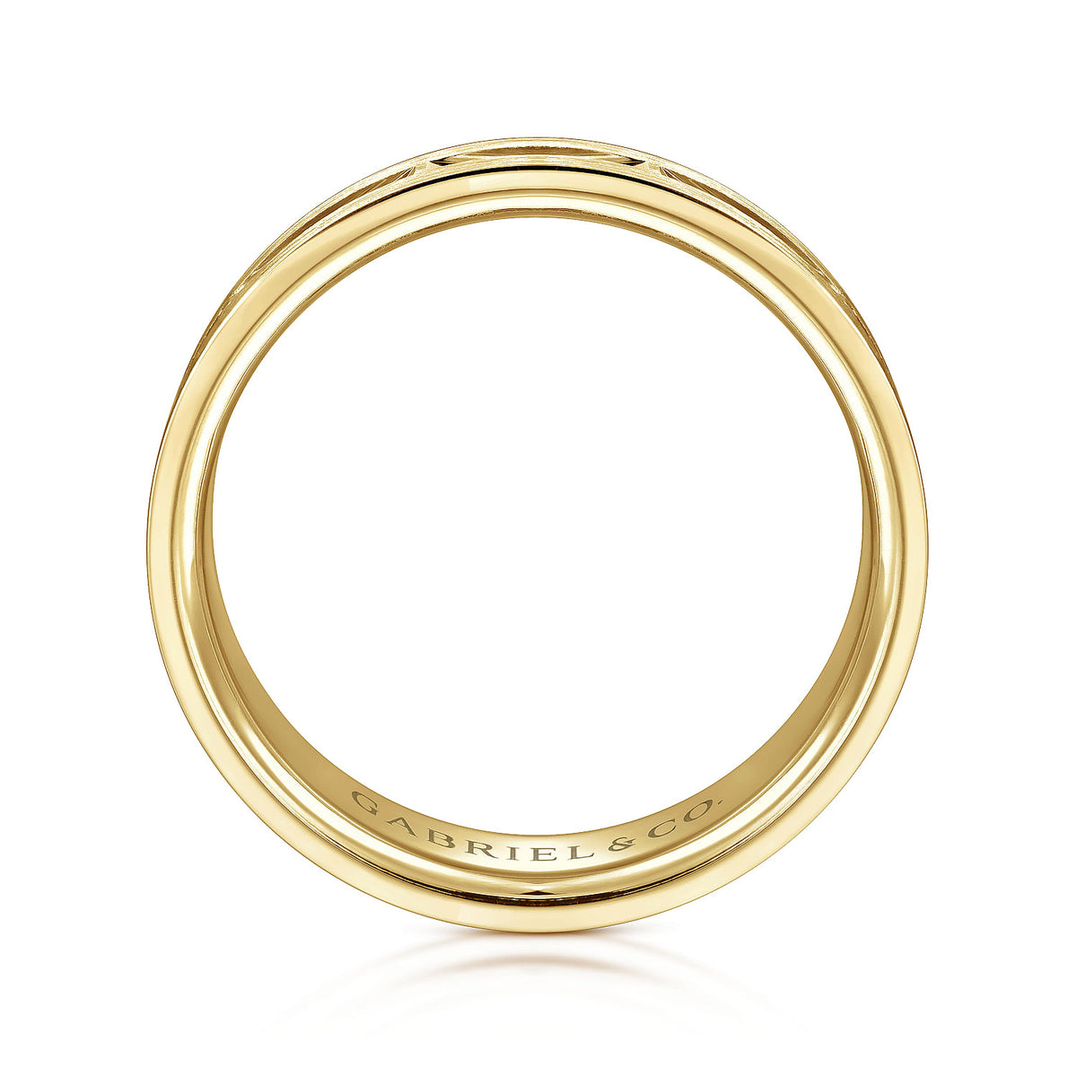 14K Yellow Gold 6mm - Interwoven Men&#39;s Wedding Band in Brushed and Satin Finish