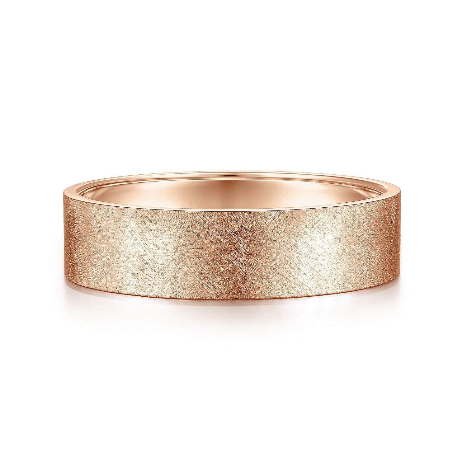 14K Rose Gold 6mm - Brushed Finish Men's Wedding Band