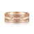 14K Rose Gold 7mm - Diamond Cut Center Men's Wedding Band in Satin Finish