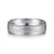 14K White Gold 7mm - Beveled Edge Men's Wedding Band in Horizontal Brush Finish