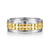 14K White-Yellow Gold 7mm - Two Tone Square Inlay Men's Wedding Band