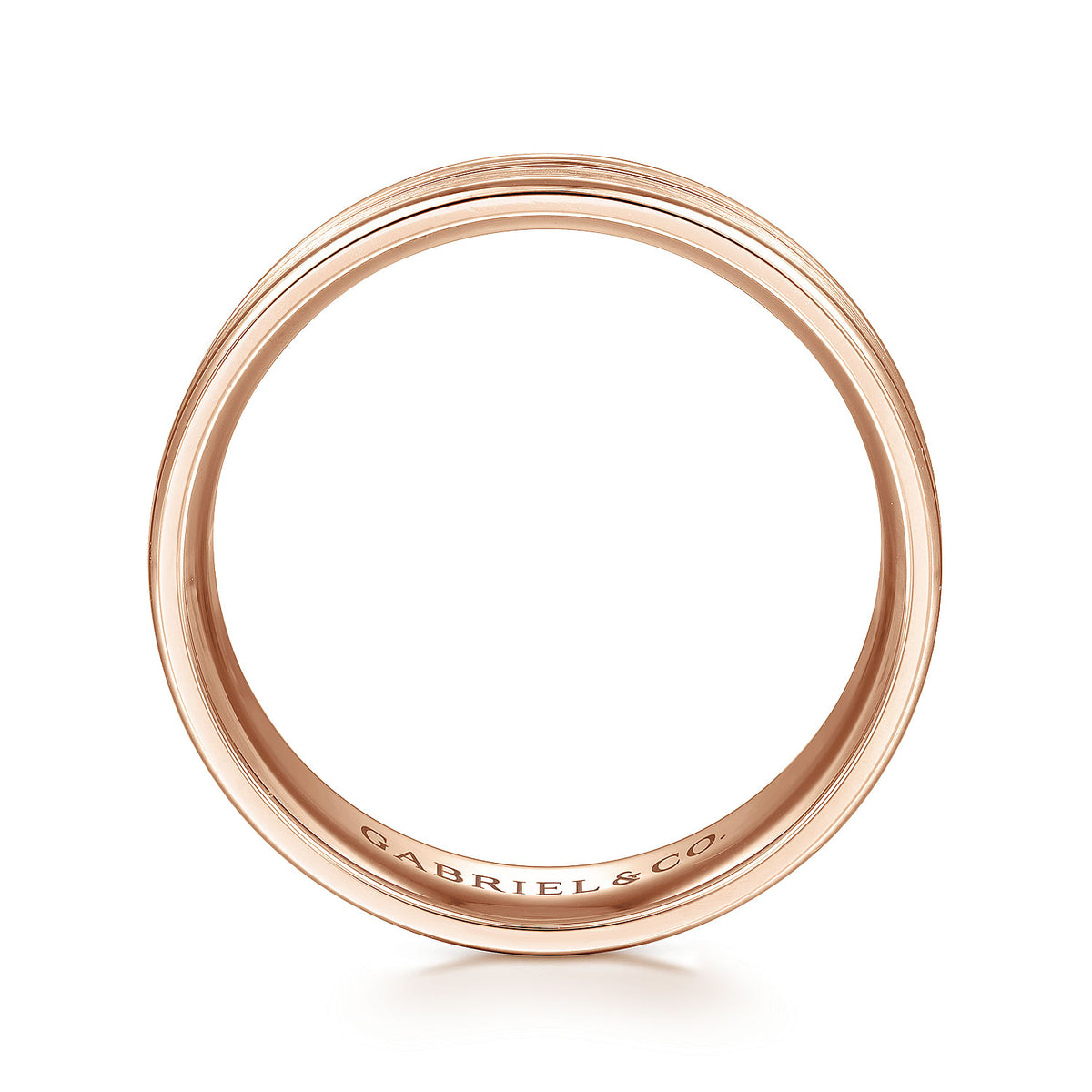 14K Rose Gold 6mm - Men&#39;s Wedding Band in Satin Finish