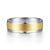 14K White-Yellow Gold 7mm - Men's Wedding Band in Satin Finish