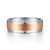 14K White-Rose Gold 7mm - Men's Wedding Band in Satin Finish