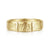 14K Yellow Gold 6mm - Men's Wedding Band with Hammered Stations