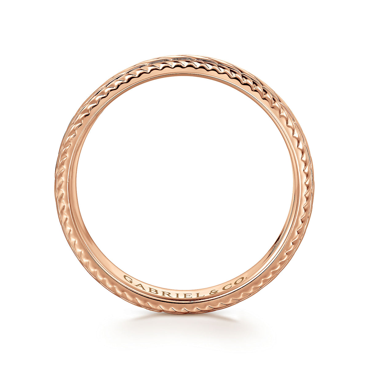 14K Rose Gold 7mm - Men&#39;s Wedding Band High Polish Finish in High Polished Finish