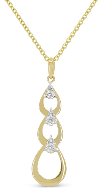 Madison L 14kt Yellow gold pendant diamond necklace.