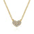 14K Yellow Gold Pave Diamond Pendant Heart Necklace