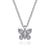 14K White Gold Diamond Butterfly Pendant Necklace