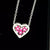 14k White Gold Diamond Heart Pendant With Rubies