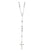Silver Diamond Cut Large Bead Rosary Necklace