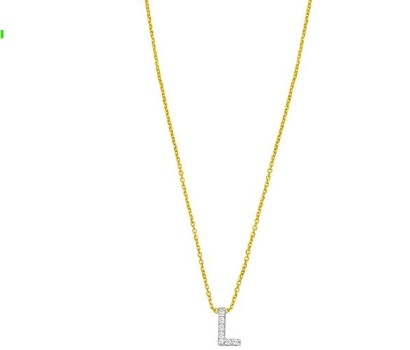 14K Mini Diamond L Initial