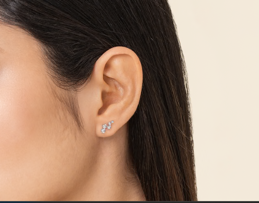 14K White Gold Graduating Diamond Stud Earrings by Gabriel &amp; Co.