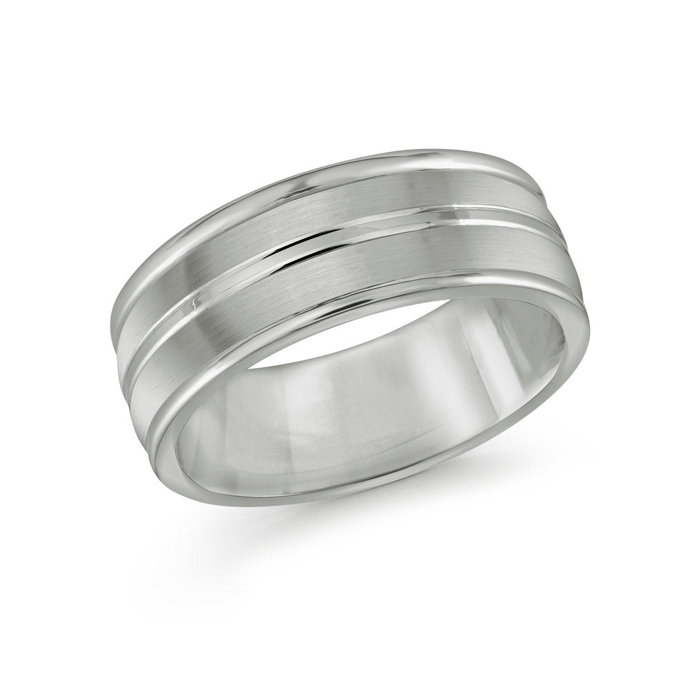 White Tungsten Men&#39;s Ring Size 8mm