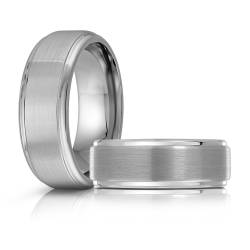 White Tungsten Men&#39;s Ring Size 8mm
