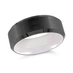 Men&#39;s Tungsten 8MM BLACK-WHITE