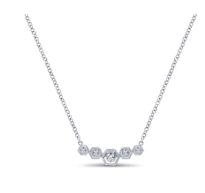 14 Hexagonal Diamond Necklace