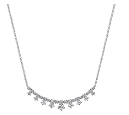 Gabriel & Co. Lusso 14K White Gold Diamond Bar Necklace