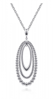 925 Sterling Silver Bujukan and Rope Circle Pendant Necklace