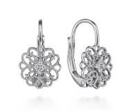 925 Sterling Silver White Sapphire Vintage Drop Earrings