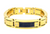 Men's Stainless Gold Plated Steel Bracelet W/ Carbon Fiber & Cz's