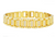 Men's Gold Stainless Steel Link Bracelet W/ Cz's