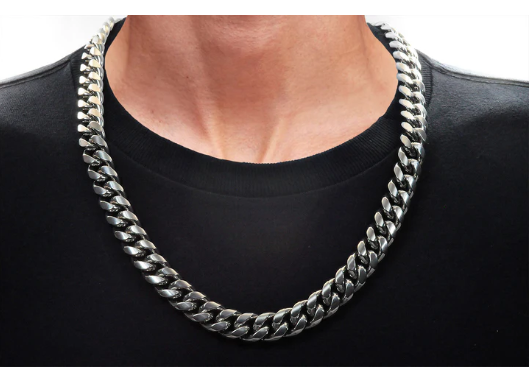Men&#39;s 14mm Stainless Steel Cuban Link Chain