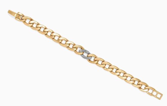 Cleo Pave Link Bracele-Yellow