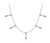 18 inch 14K Yellow Gold Pear Shaped Diamond Station Choker Necklace