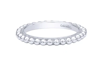 925 Sterling Silver Bujukan Beaded Stackable Band