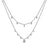 14k White Gold Layered Diamond Charm Drop Necklace