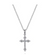 14K White Gold Diamond Cross Pendant Necklace