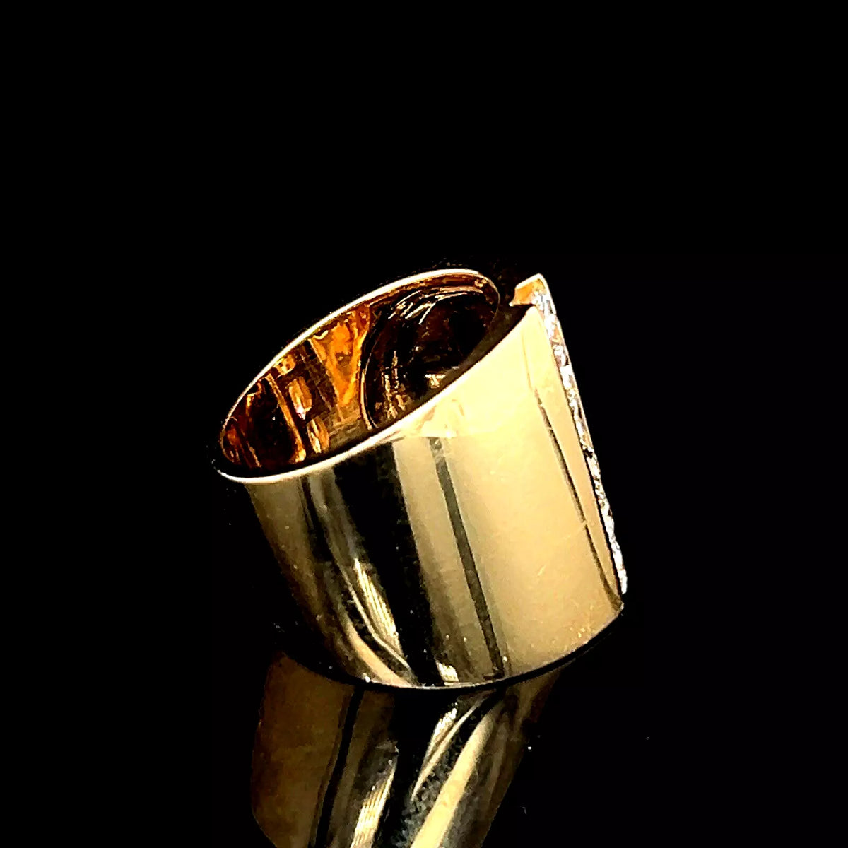 Vintage Estate Sonia Bitton 14k Yellow Gold Wide Width Diamond Ring .75 ct