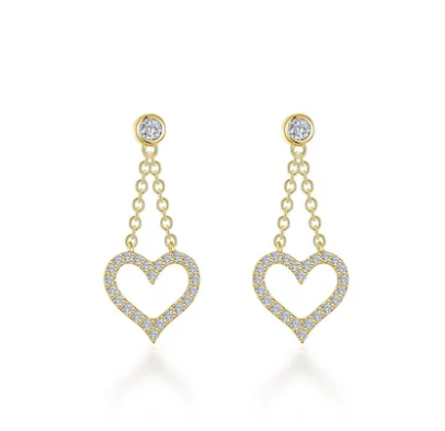 Cut-out Heart Dangle Earrings