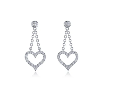 Cut-out Heart Dangle Earrings