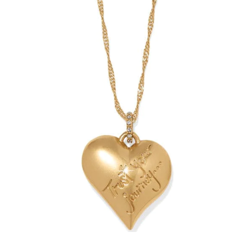 Trust Your Journey Golden Heart Necklace