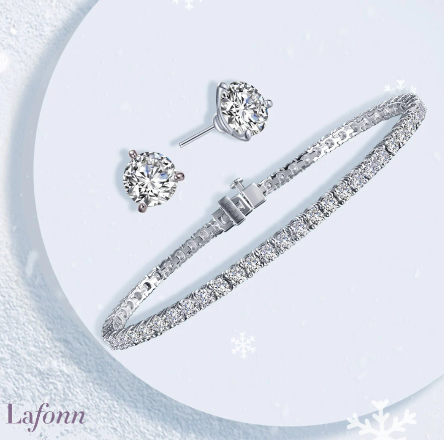 Holiday Special Collection Tennis Bracelet Solitaire Earrings Set