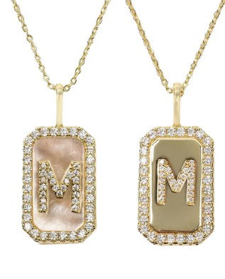 Love Letters Double Sided Mother-of-Pearl Initial Pendant Necklace