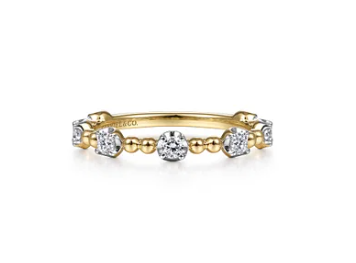 14K Yellow Gold Bujukan and Diamond Station Ring