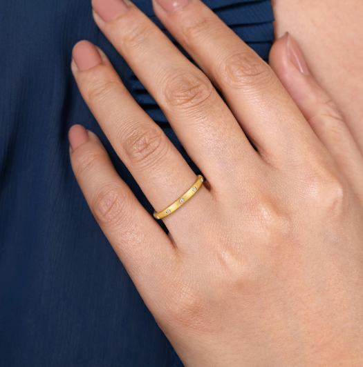 14Kt Yellow Gold Diamond Stackable Ring – 0.04 CTW by Gabriel &amp; Co. (In Stock)