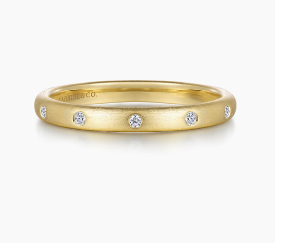 14Kt Yellow Gold Diamond Stackable Ring – 0.04 CTW by Gabriel &amp; Co. (In Stock)
