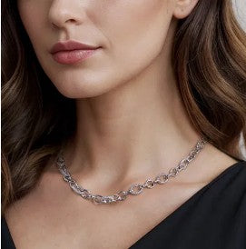 925 Sterling Silver Bujukan Link Chain Necklace